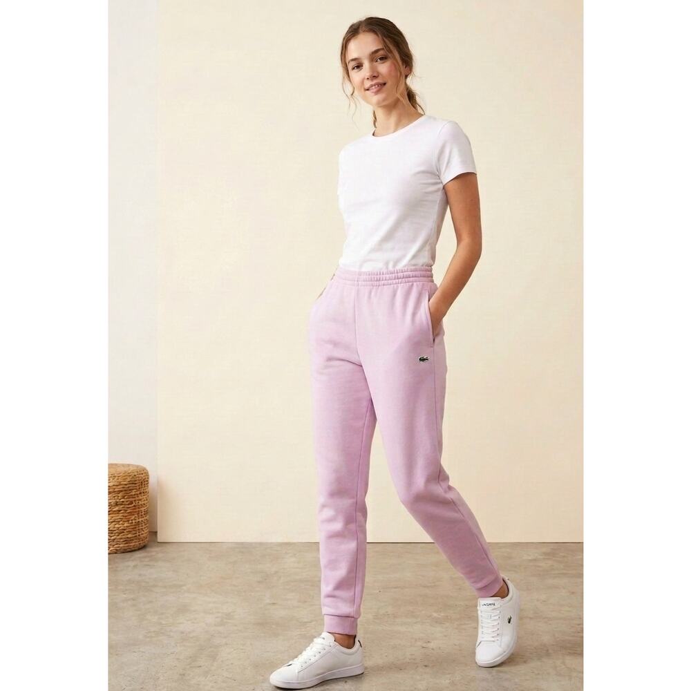 Lacoste Tapered fit pink fleece sweatpants size XL